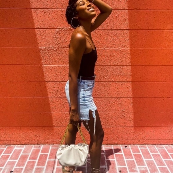 Black Slim Bodysuit Cami Straps  Thick, Double-Layered Stretchy - Picture 9 of 11